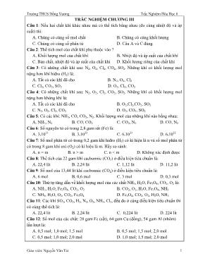 Trắc nghiệm Hóa học 8 - Chương III